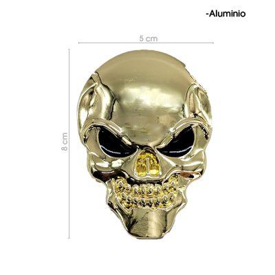 EMBLEMA METALICO CALAVERA DORADO  8228-2