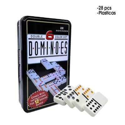 DOMINO 28PCS 19X11.50MM C/ESTUCHE METALICO 3X-Y17364