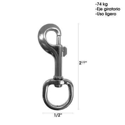 MOSQUETON NIQUELADO 2 1/2 PLG 74 KG FIERO 44030
