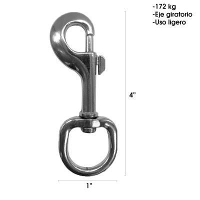MOSQUETON NIQUELADO 4 PLG 172 KG FIERO 44033