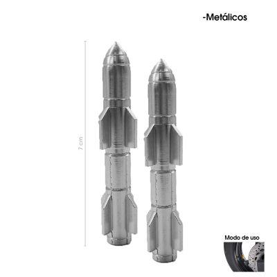 TAPONES P/VALVULA MISSIL 2 PCS SILVER JW1312