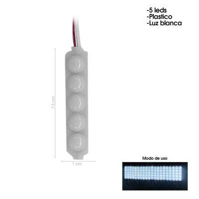 MODULO 5 LED BOTONETA COLD WHITEL 75X15MM LED5DB