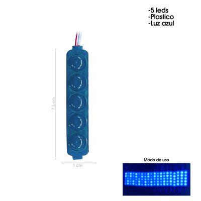 MODULO 5 LED BOTONETA  AZUL 75X15MM LED5DAZ