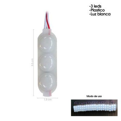MODULO 3 LED BOTONETA COLD WHITE 57X16MM LED5DB