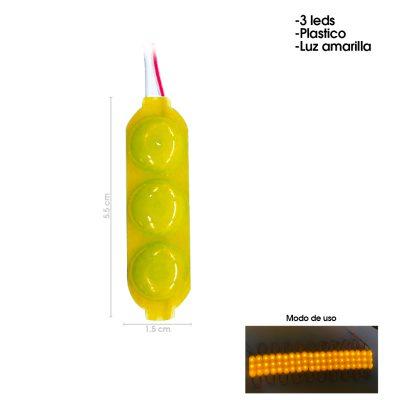 MODULO 3 LED BOTONETA AMARILLO 57X16MM LED66A