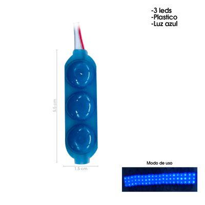 MODULO 3 LED BOTONETA  AZUL 57X16MM LED5DAZ
