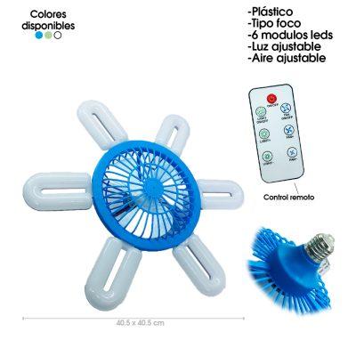 VENTILADOR P/PLAFONERA PLASTICO 8 PLG C/ LAMPARA  Y CONTROL COLORES 7742-9