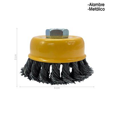 CEPILLO ENTORCHADO COPA 3 PLG TUERCA 5/8  BRICKEL BK-1442