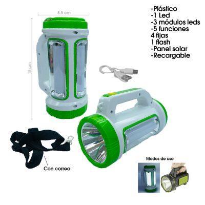 LINTERNA/LAMPARA 1 LED SOLAR RECARGABLE 3-15 W YL-404