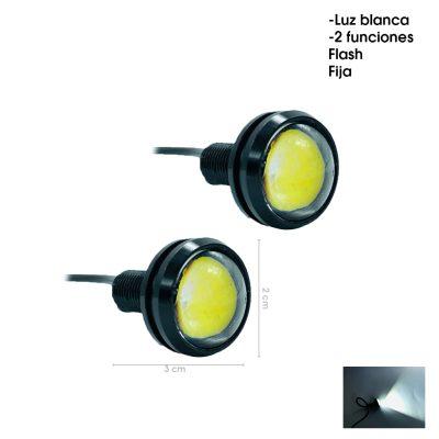 LAMPARA P/CARRO WHITE FIJO-FLASH 1.8CM PAR ROSCA HDX-COB