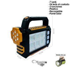 LAMPARA PLASTICA LED SOLAR RECARGABLE USB/SOLAR MULTIFUNCIONAL HS-8029-7