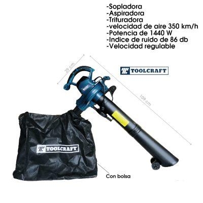 SOPLADORA/ASPIRADORA/TRITURADORA ELECTRICA TOOLCRAFT 1440W