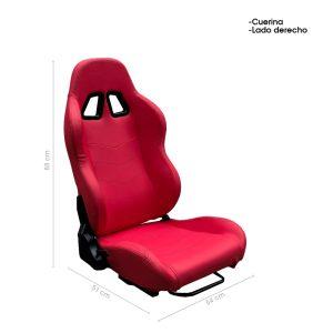 BUTACA DEPORTIVA RECLINABLE PVC ROJA RIGTH SINGLE ADJUST