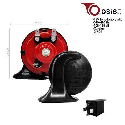 BOCINA CARACOL C/RELAY OSIS 12V TURQUIA