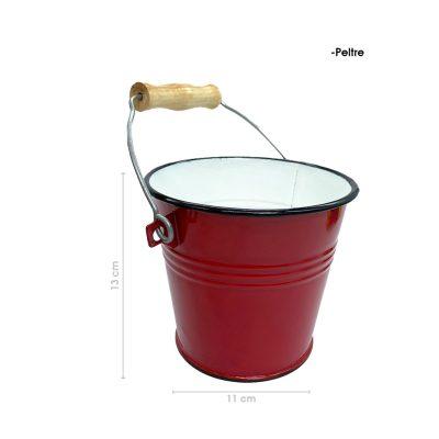 CUBETA DE PELTRE ROJA 14CM