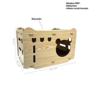 RASCADOR CASA OSITO DOBLE P/GATO NT001