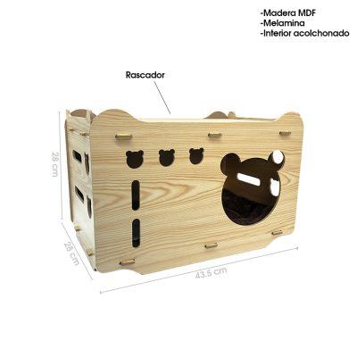 RASCADOR CASA OSITO DOBLE P/GATO NT001