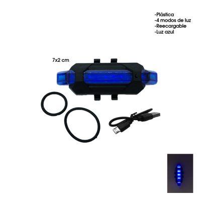 LAMPARA P/BICICLETA AZUL 5 LED 8CM FUNCIONES 918
