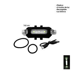 LAMPARA P/BICICLETA BLANCA 5 LED 8CM FUNCIONES 918