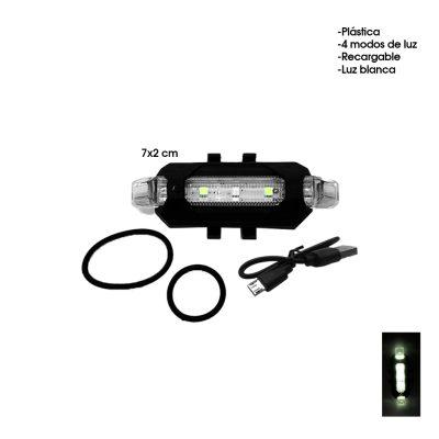 LAMPARA P/BICICLETA BLANCA 5 LED 8CM FUNCIONES 918