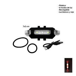 LAMPARA P/BICICLETA ROJO- BLANCA 5 LED 8CM FUNCIONES 918