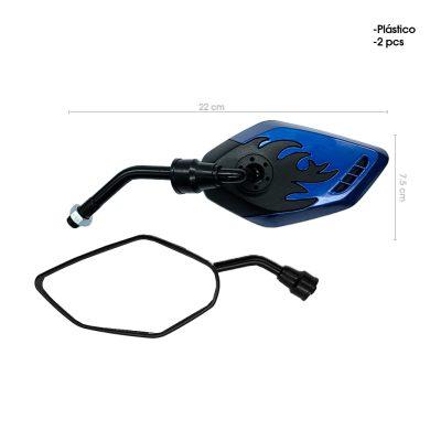 RETROVISOR P/MOTO LLAMAS AZUL 5766-29 PLASTICO