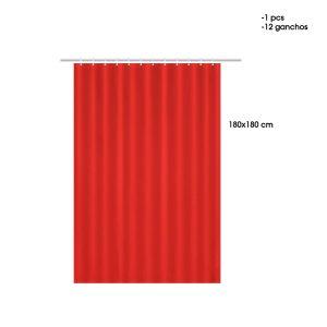 CORTINA PARA BAÑO COLORES LISOS PEVA C/12 GANCHOS 180X180CM