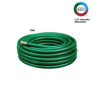 MANGUERA P/JARDIN REFORZADA 1/2 X 15MTS 3 CAPAS 360