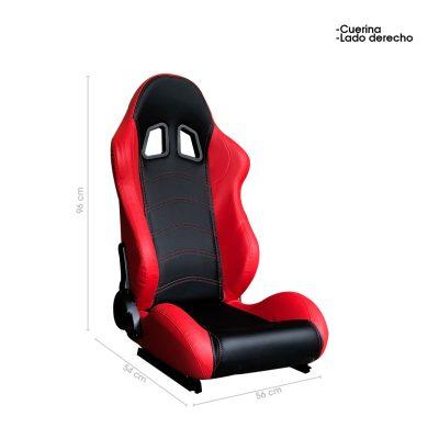 BUTACA DEPORTIVA RECLINABLE PVC ROJO/NEGRA RIGTH SINGLE ADJUST
