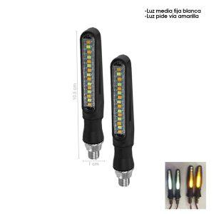 LAMPARA PIDEVIAS LED P/MOTO 2 PCS BLANCO AMARILLO AC-0031