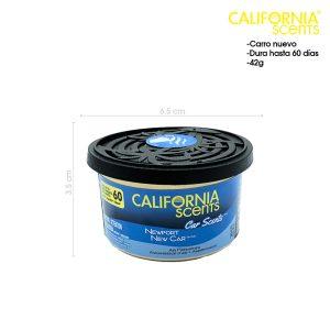 DESODORANTE AMBIENTAL NEW CAR 42G HASTA 60DIAS CALIFORNIA