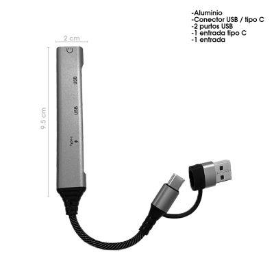 ADAPTADOR MULTIPUERTO USB/C ALUMINIO