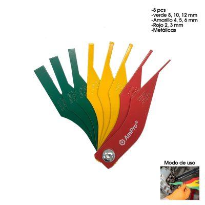 CALIBRADOR DE FRENO HOJAS PLASTICAS AMPRO MM Y PULGADAS
