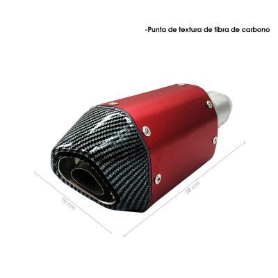 ESCAPE CORTO P/ MOTO C/SILENCIADOR ROJO CD-130931