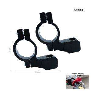 SOPORTE DE ALUMINIO NEGRO P/RETROVISOR DE MOTO HQ5040301-BK