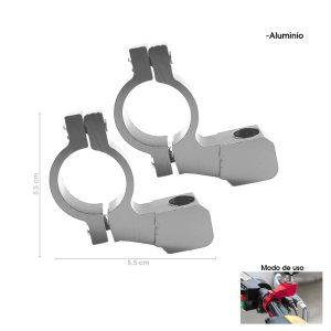 SOPORTE DE ALUMINIO SILVER P/RETROVISOR DE MOTO HQ5040301-SV