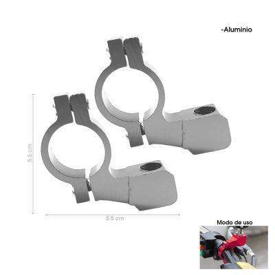 SOPORTE DE ALUMINIO SILVER P/RETROVISOR DE MOTO HQ5040301-SV