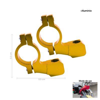 SOPORTE DE ALUMINIO GOLD P/RETROVISOR DE MOTO HQ5040301-GD
