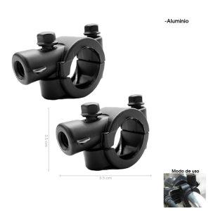 SOPORTE DE ALUMINIO NEGRO 10MM P/RETROVISOR DE MOTO HQ5040302-10MM