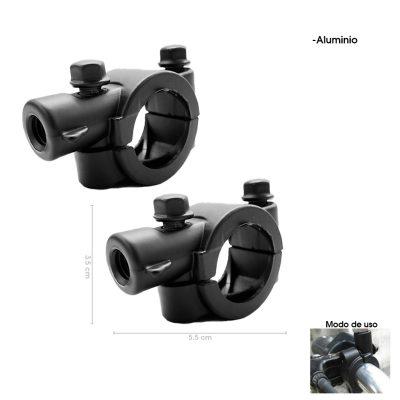 SOPORTE DE ALUMINIO NEGRO 10MM P/RETROVISOR DE MOTO HQ5040302-10MM