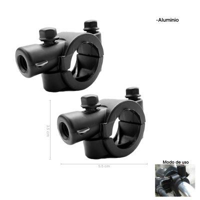 SOPORTE DE ALUMINIO NEGRO 8MM P/RETROVISOR DE MOTO HQ5040302-8MM