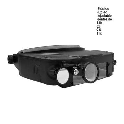 LAMPARA DE CABEZA 2 LUPAS Y LUZ 1.5X 3X 9.5X 11X MG81001-C