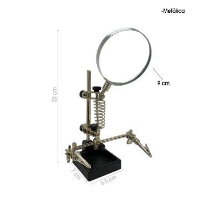 PEDESTAL C/LUPA Y PORTA CAUTIN Y DOS PINZAS 5035-6