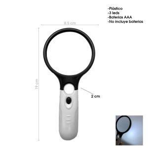 LUPA DOBLE 70MM Y 20MM C/LUZ BLANCA 3 LED 5035-7-9