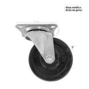 RODO NEGRO PLATAFORMA DE 3 PLG