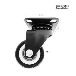 RODO GIRATORIO 2 PLG (50MM) NEGRO PVC