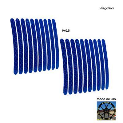 STICKER PLASTICO P/AROS DE MOTO AZUL 20 PCS CD-261427