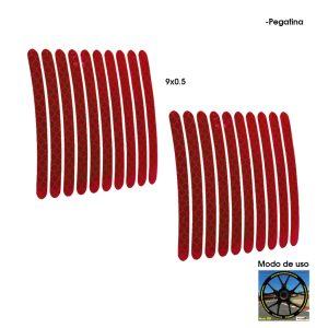 STICKER PLASTICO P/AROS DE MOTO ROJO 20 PCS CD-261427