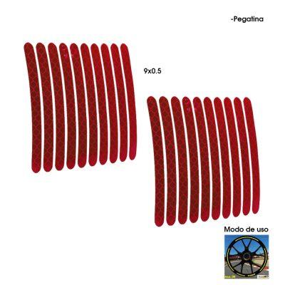 STICKER PLASTICO P/AROS DE MOTO ROJO 20 PCS CD-261427