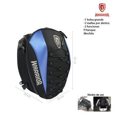 BOLSO ORGANIZADOR P/ MOTO  PARA PARRILLA AZUL
